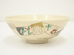 京焼　瑞雲造　金彩色絵熨斗茶碗（共箱）